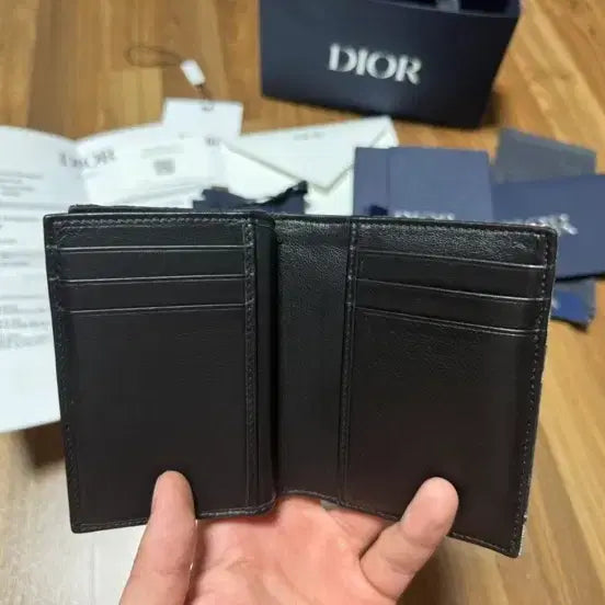 [BUNJANG] Dior Oblique 3-Tier Card Holder Beige &amp; Black / 디올 오블리크 3단 카드 지갑 베이지 &amp; 블랙