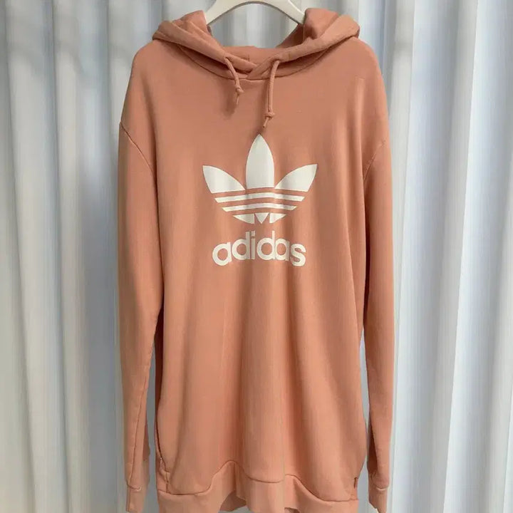 [BUNJANG] Adidas Pink Long Hooded Top (Size S) / 아디다스 핑크 롱 후드탑 (S size)