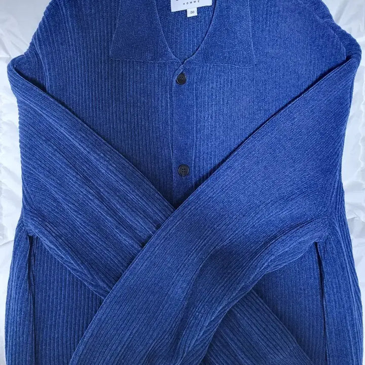 [BUNJANG] Solid Homme Blue Collar Cardigan Size 50 / 솔리드옴므 블루 카라 가디건 50
