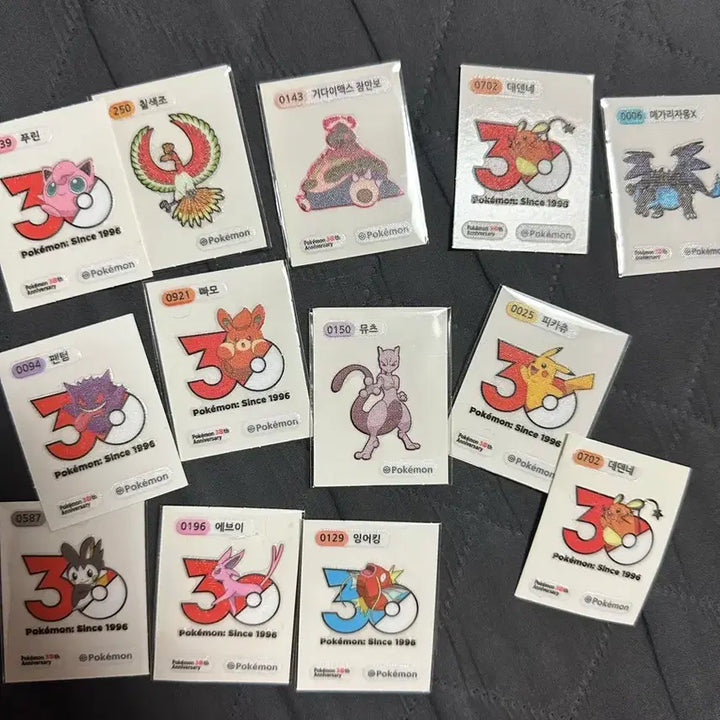 [BUNJANG] Pokemon 30th Anniversary Stickers (12pcs) &amp; Mewtwo / 포켓몬 30주년 띠부씰 12개 외 뮤츠