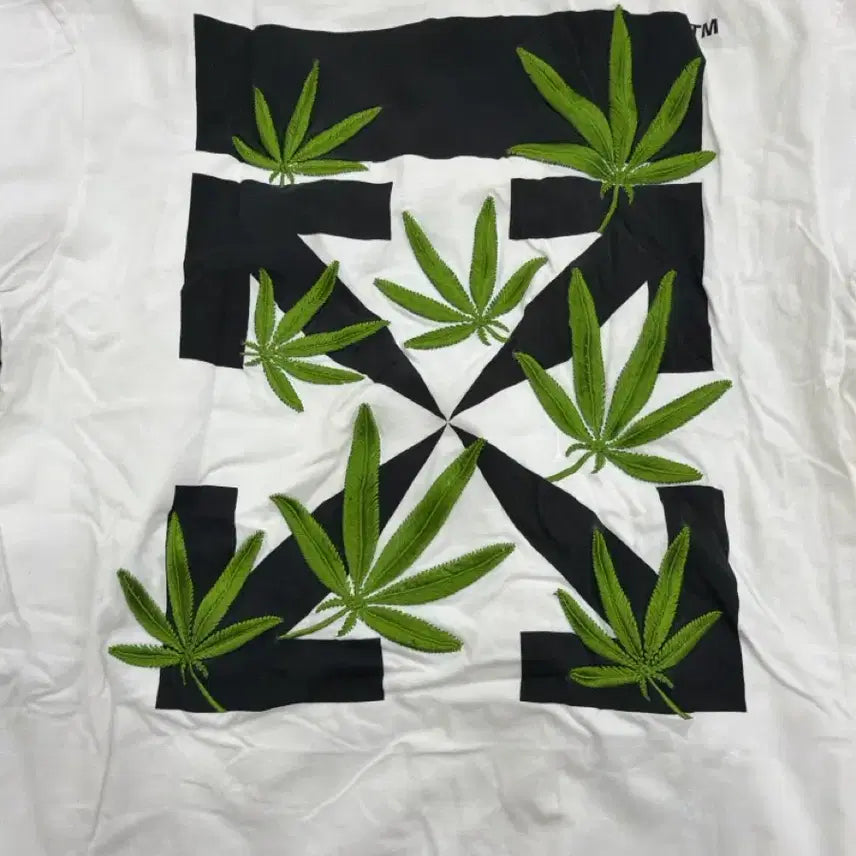 [SOLD OUT] OFF-WHITE 마리화나 반팔 티셔츠 화이트