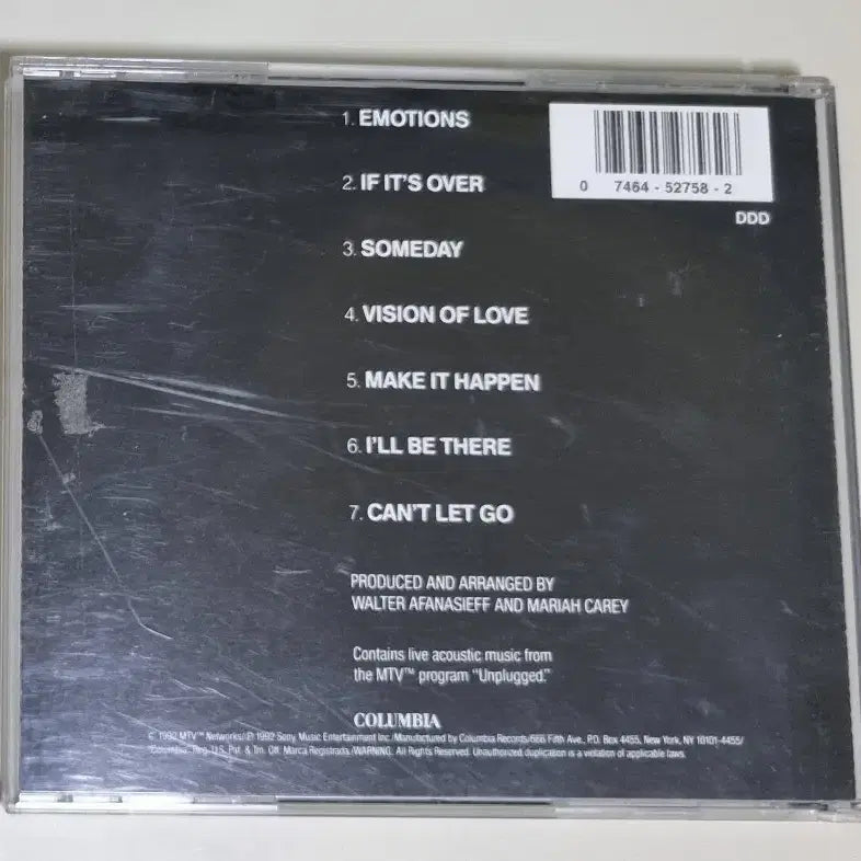 [BUNJANG] The CLASSIC 3rd Album Unsealed Cassette Tape / 머라이어 캐리 MTV 언플러그드 (개봉 CD)
