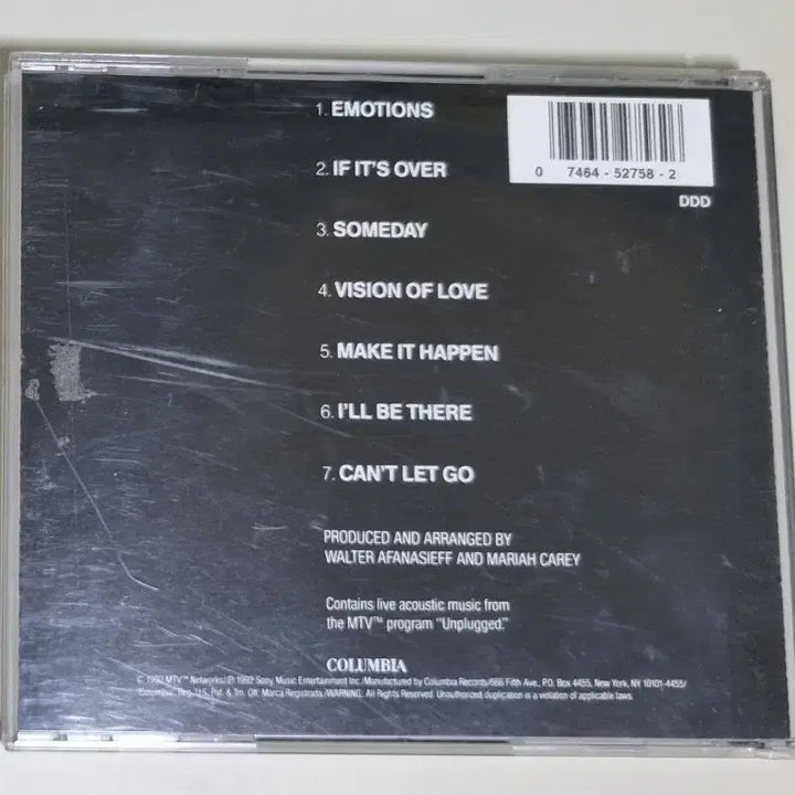 [BUNJANG] The CLASSIC 3rd Album Unsealed Cassette Tape / 머라이어 캐리 MTV 언플러그드 (개봉 CD)