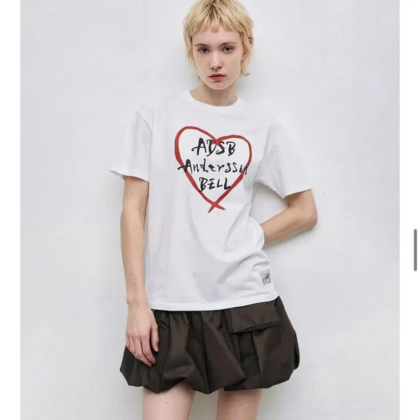 [BUNJANG] Andersson Bell Heart Logo Short-Sleeve T-Shirt Size S / 앤더슨벨 환승연애 하트 로고 반팔 티셔츠 s사이즈