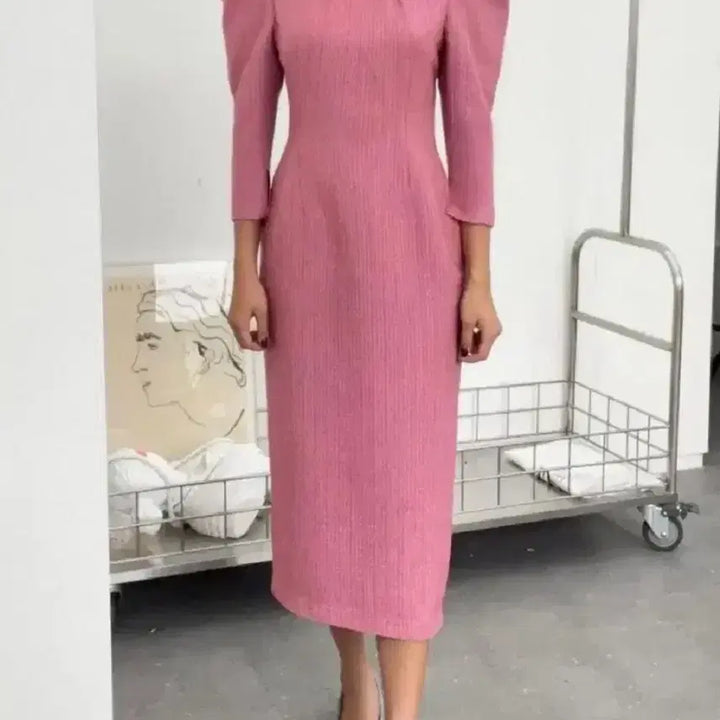[BUNJANG] PEY-OU Pink Tweed Dress Size 36 / 페이우 원피스(핑크 드레스) 36사이즈