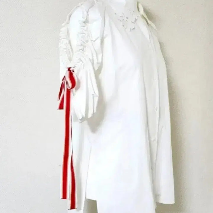 [BUNJANG] Fendi White Silk Ribbon Detail Button-Up Shirt Blouse 38 / 미사용/FENDI[정품]셔츠 블라우스