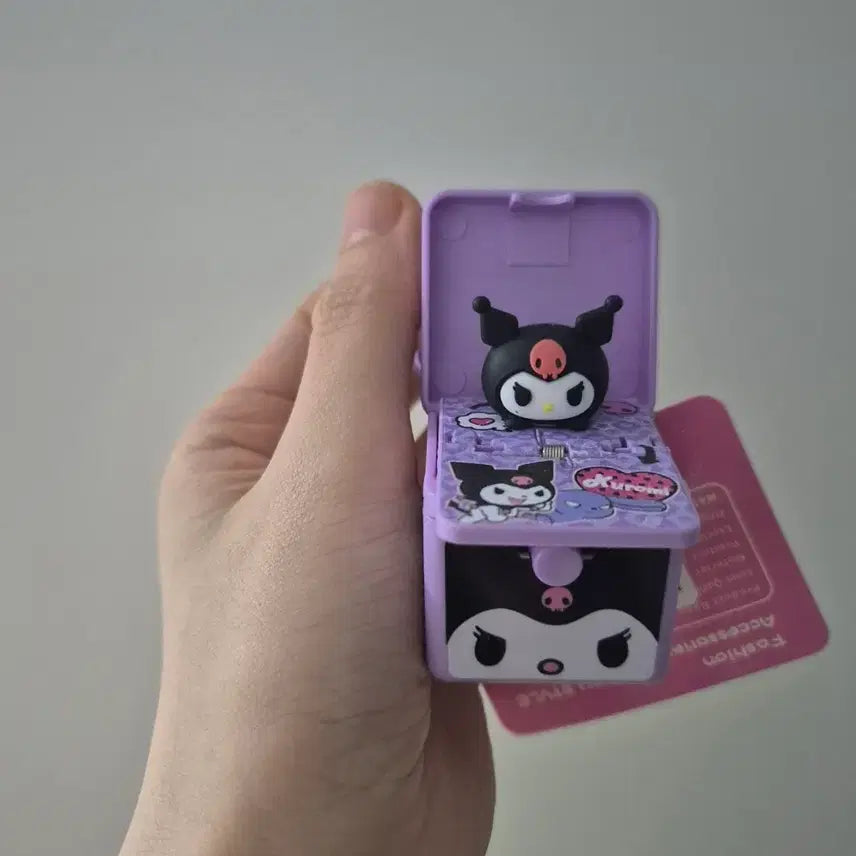 [BUNJANG] Sanrio Kuromi Button Pop-Up Figurine Keychain / 산리오 쿠로미 키링 피규어