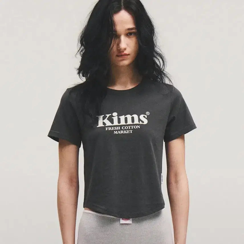 [BUNJANG] Kims BAM Logo T Charcoal Short Sleeve T-Shirt / 미개봉) 킴스 bam 로고 티 챠콜 반팔티셔츠 차콜
