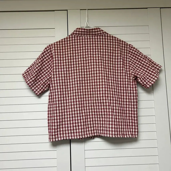 [BUNJANG] Baon Check Cropped Shirt / 새옷) 바온 크롭 체크 남방셔츠