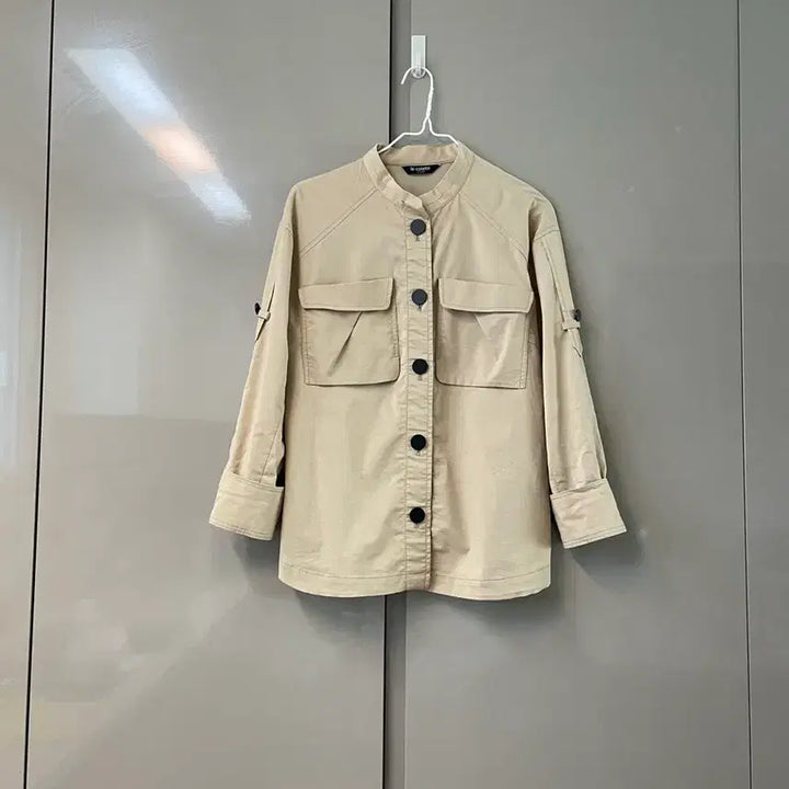 [BUNJANG] Lynn Roll-Up Sleeve Shirt Blouse Beige / Lynn(린) 셔츠형 롤업 블라우스 55