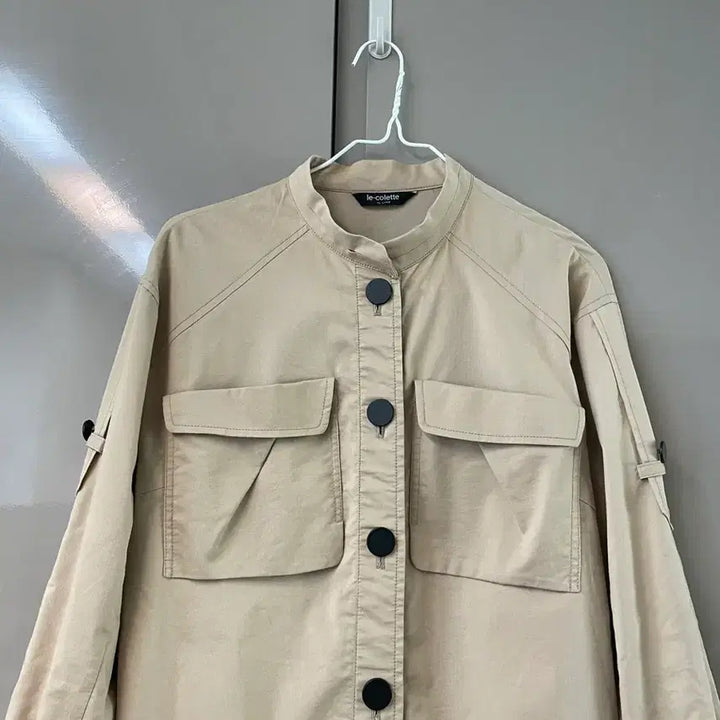 [BUNJANG] Lynn Roll-Up Sleeve Shirt Blouse Beige / Lynn(린) 셔츠형 롤업 블라우스 55