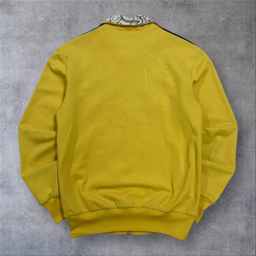 [BUNJANG] Adidas x Mr. Happy Collaboration Small Logo Side Line Yellow Track Top / 아디다스 x 미스터 해피 콜라보 스몰 로고 사이드 라인 옐로우 트랙탑