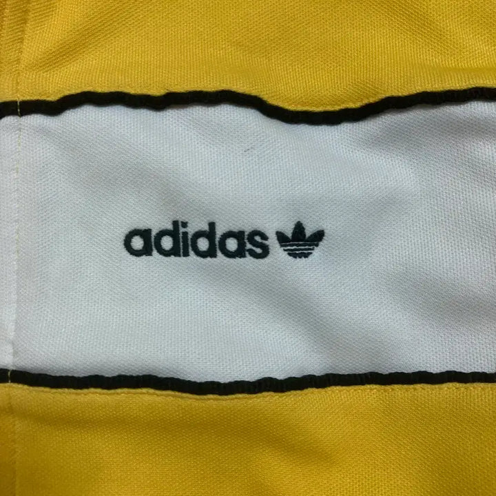 [BUNJANG] Adidas x Mr. Happy Collaboration Small Logo Side Line Yellow Track Top / 아디다스 x 미스터 해피 콜라보 스몰 로고 사이드 라인 옐로우 트랙탑