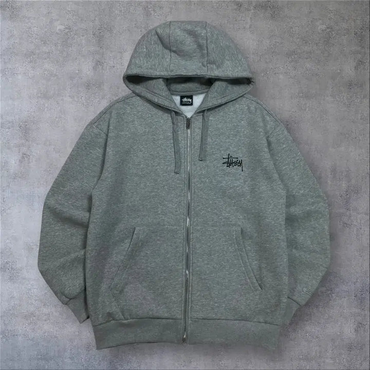 [SOLD OUT] 스투시 스탁 빅로고 그레이 후드 집업
