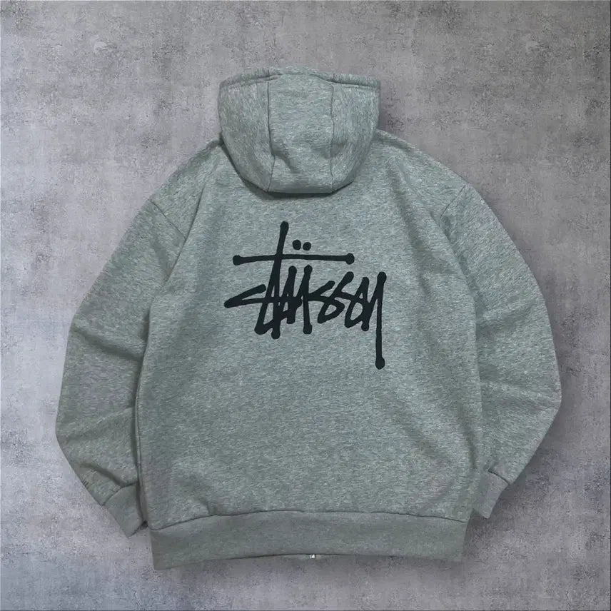 [SOLD OUT] 스투시 스탁 빅로고 그레이 후드 집업