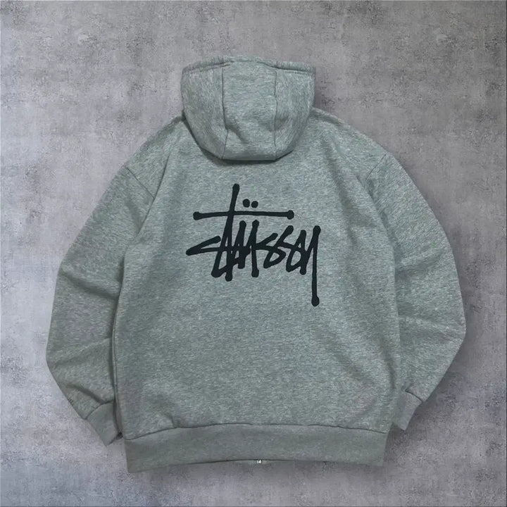 [SOLD OUT] 스투시 스탁 빅로고 그레이 후드 집업