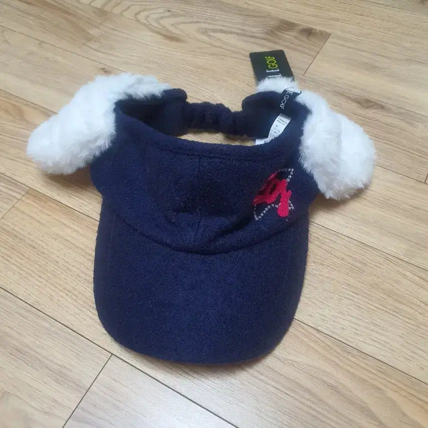 [BUNJANG] ELLE GOLF Fur Earmuff Sun Cap Red/Navy (New) Size 57 / ELLE GOLF 털 귀마개 썬캡 레드/네이비 (새상품) 57사이즈