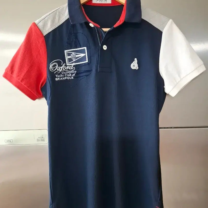 [BUNJANG] Beanpole Oxford Colorblock Short-Sleeve Polo T-Shirt / 빈폴 옥스포드 배색 반팔 폴로티..