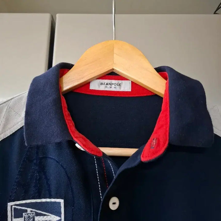 [BUNJANG] Beanpole Oxford Colorblock Short-Sleeve Polo T-Shirt / 빈폴 옥스포드 배색 반팔 폴로티..