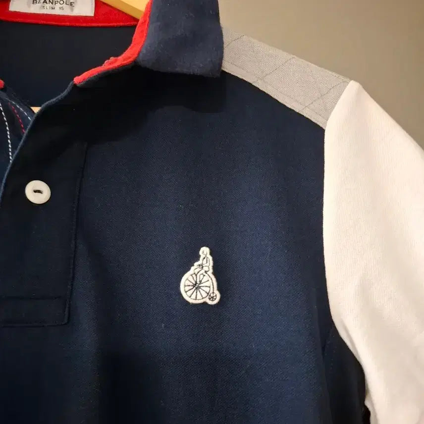 [BUNJANG] Beanpole Oxford Colorblock Short-Sleeve Polo T-Shirt / 빈폴 옥스포드 배색 반팔 폴로티..