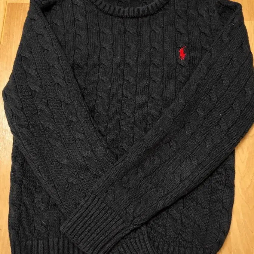 [BUNJANG] Polo Ralph Lauren Cable Knit Black Sweater / 폴로 랄프로렌 케이블 니트 블랙