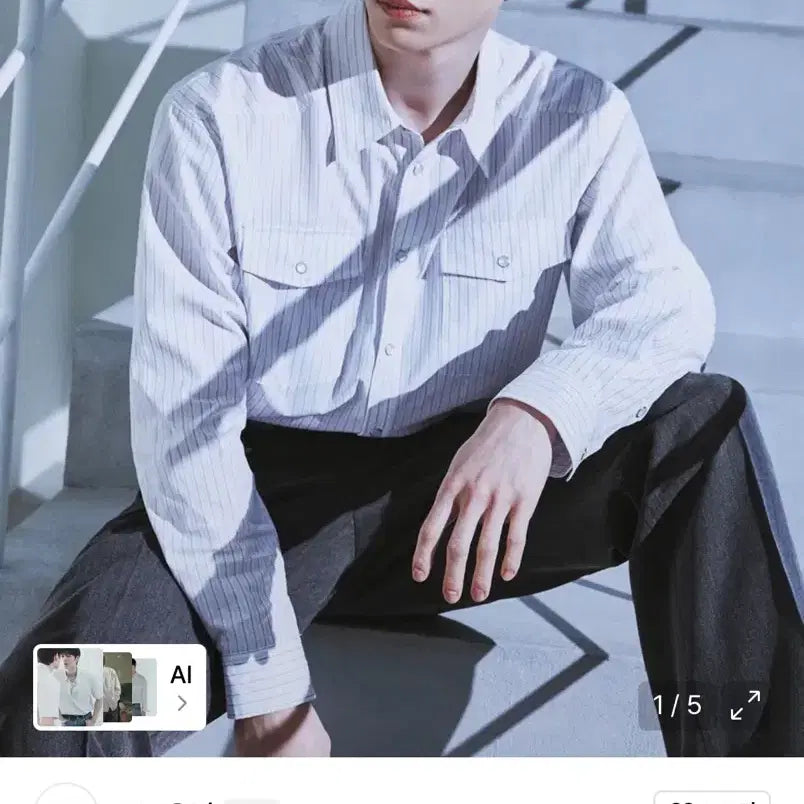 [BUNJANG] Drawfit Lyle Stripe Western Shirt / 드로우핏 라일 스트라이프 웨스턴 셔츠