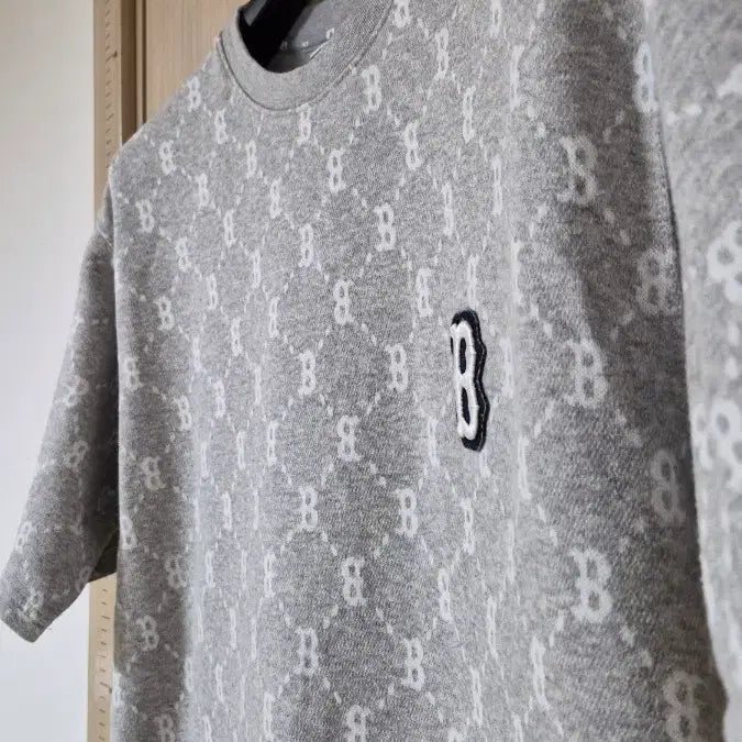 [BUNJANG] MLB Boston Red Sox B Logo Gray T-Shirt - Size M / MLB 보스턴 B 로고 그레이 반팔 티셔츠 M