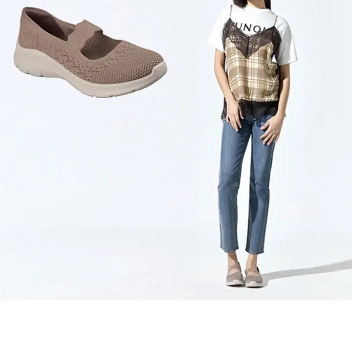 [BUNJANG] Knit Mary Jane Flat Shoes 255mm / 메리제인 스타일 니트 플랫 슈즈 메리제인 255미리