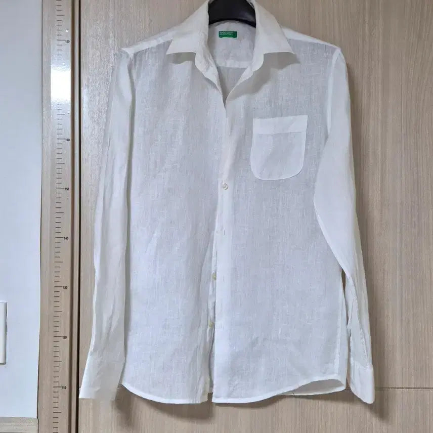 [BUNJANG] Benetton White Linen Shirt M / 베네통 화이트 린넨 셔츠 M