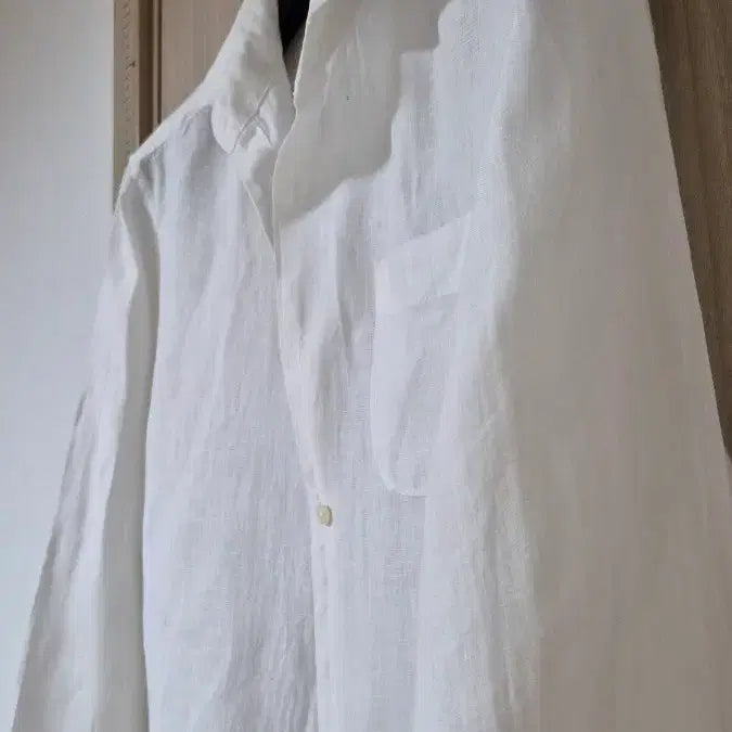 [BUNJANG] Benetton White Linen Shirt M / 베네통 화이트 린넨 셔츠 M