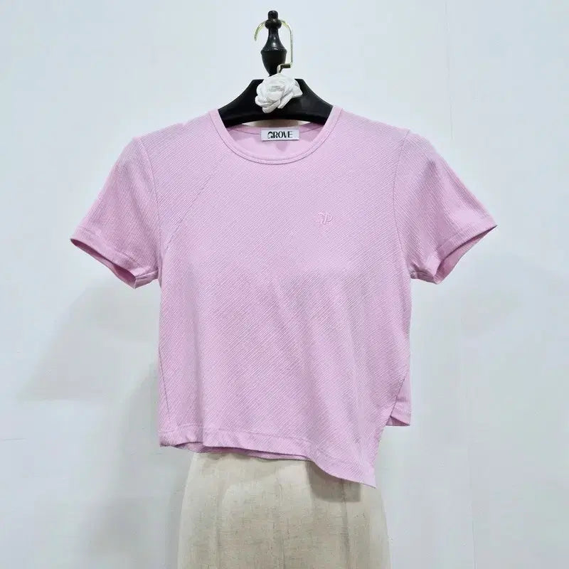 [BUNJANG] GROVE Crop Short-Sleeve T-Shirt / GROVE 그로브 크롭 반팔 티