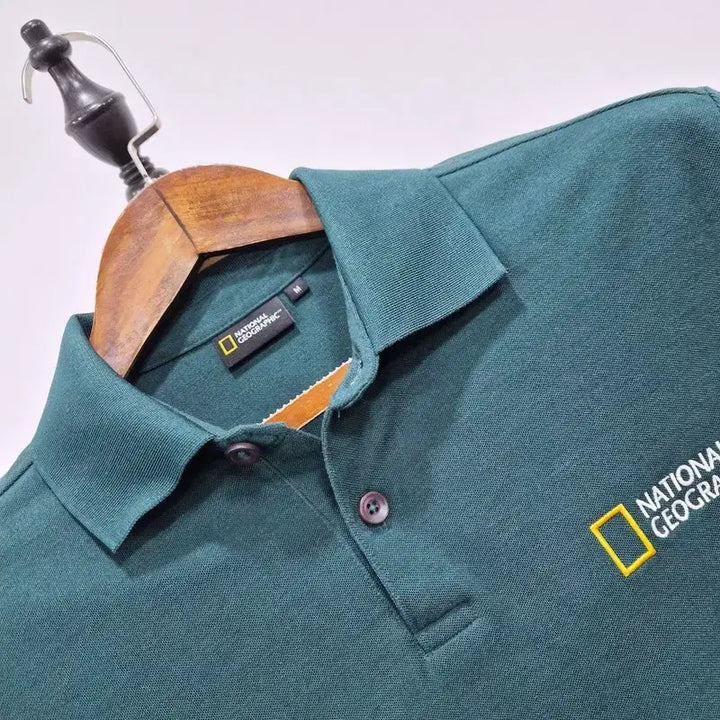 [BUNJANG] National Geographic Embroidered Logo Short Sleeve T-Shirt / 내셔널지오그래픽 자수로고 반팔 티