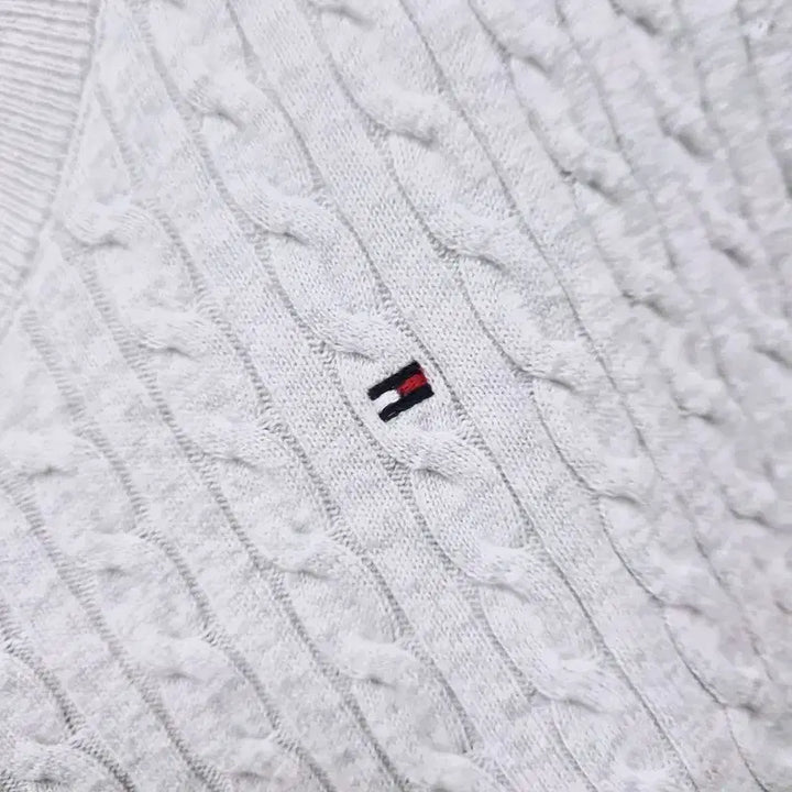 [BUNJANG] Tommy Hilfiger Cable Knit Short Sleeve Sweater / 타미힐피거 케이블 반팔 니트