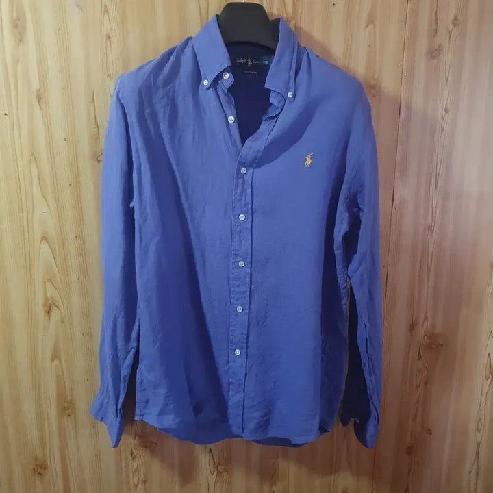 [BUNJANG] Polo Ralph Lauren Blue Linen Long Sleeve Shirt M / 폴로 랄프로렌 블루 린넨 셔츠 긴팔M