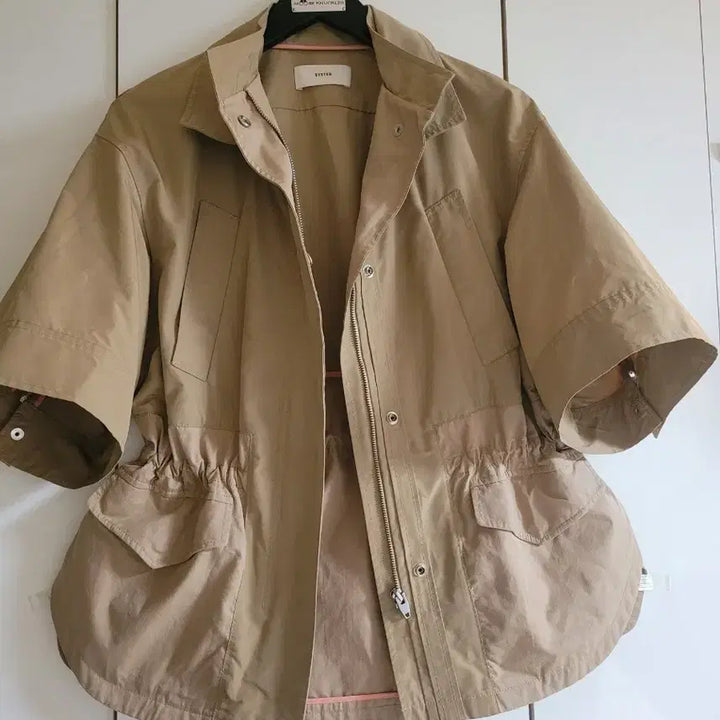 [BUNJANG] System Oversized Half-Sleeve Field Jacket Beige / 시스템 반팔오버핏 야상 자켓 베이지