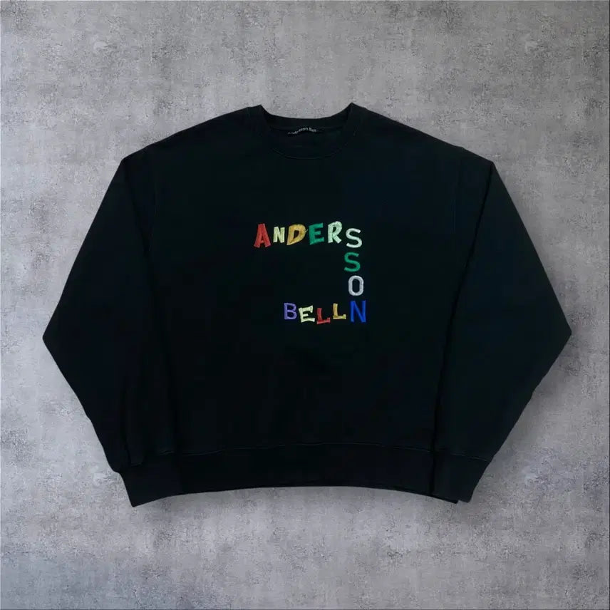 [BUNJANG] Andersson Bell Spellout Box Logo Black Sweatshirt XL / 앤더슨벨 스펠아웃 박스 로고 블랙 맨투맨