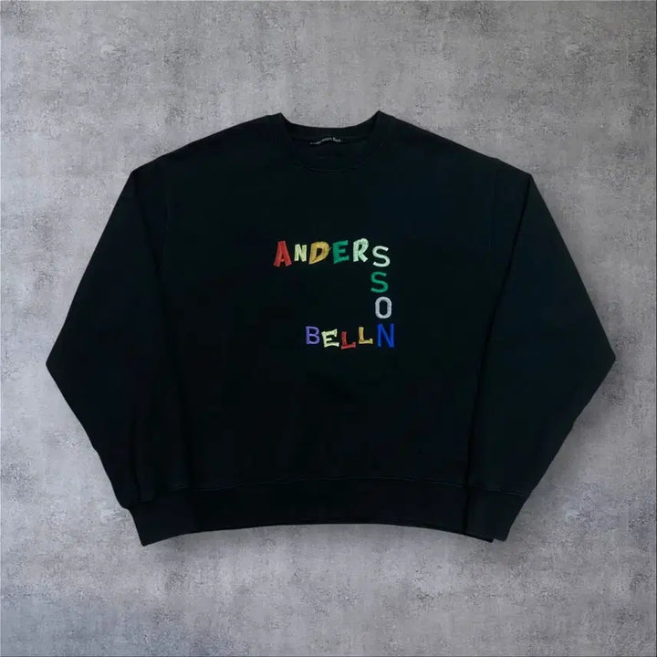 [BUNJANG] Andersson Bell Spellout Box Logo Black Sweatshirt XL / 앤더슨벨 스펠아웃 박스 로고 블랙 맨투맨