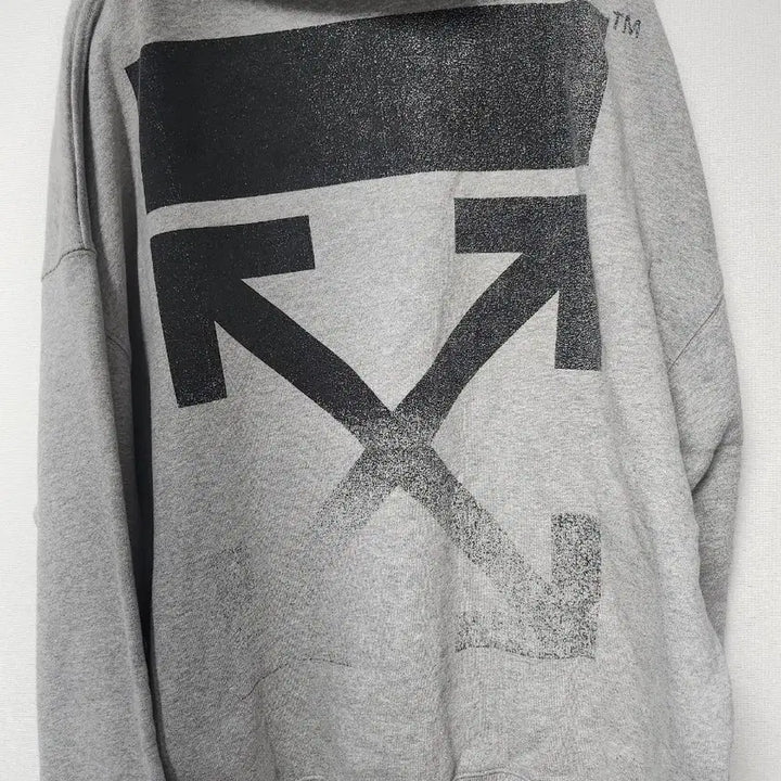 [BUNJANG] Off-White Back Logo Hoodie Grey / 오프화이트 백 로고 후드티 그레이