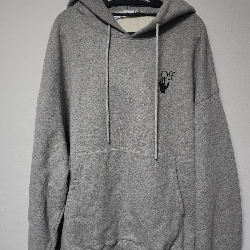 [BUNJANG] Off-White Back Logo Hoodie Grey / 오프화이트 백 로고 후드티 그레이