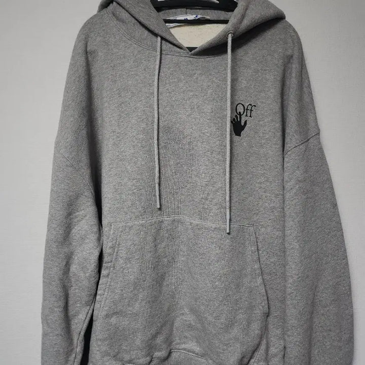 [BUNJANG] Off-White Back Logo Hoodie Grey / 오프화이트 백 로고 후드티 그레이