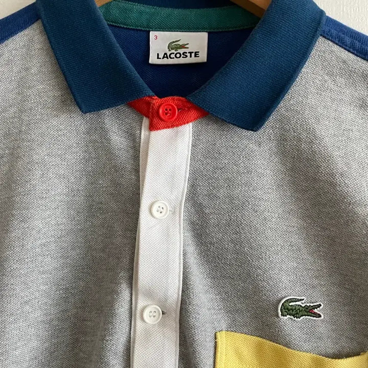 [BUNJANG] Lacoste Color Block Polo Shirt / 라코스테 컬러 블록 폴로 셔츠