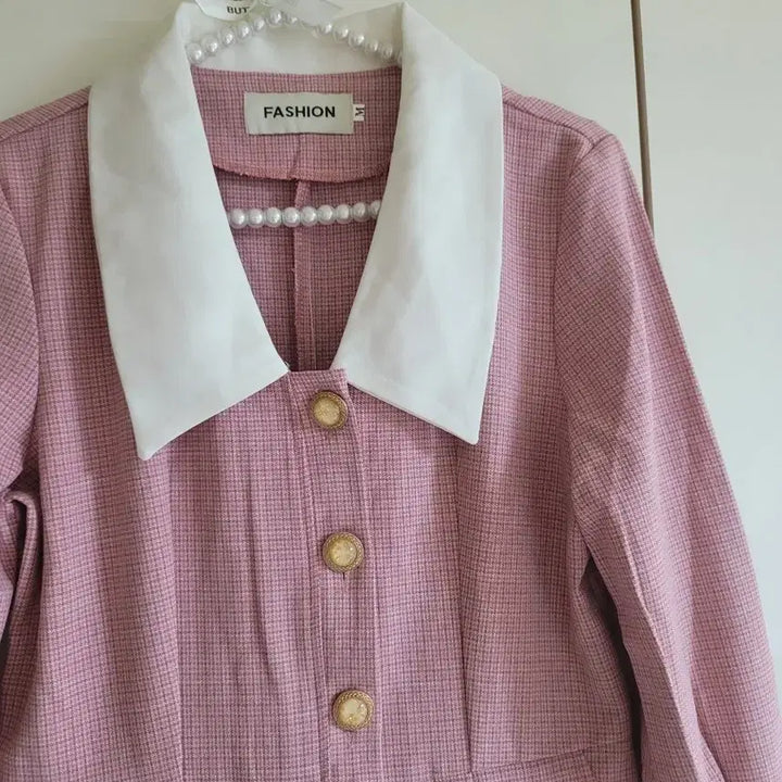 [BUNJANG] Pink Checkered Jumpsuit (Size 55-66) / 체크 핑크 점프슈트 55~66