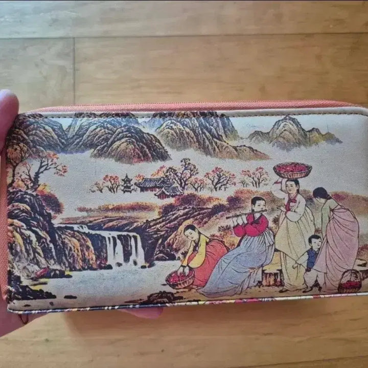 [BUNJANG] Korean Traditional Painting Long Wallet / 한국화 그림 장지갑 (새제품)