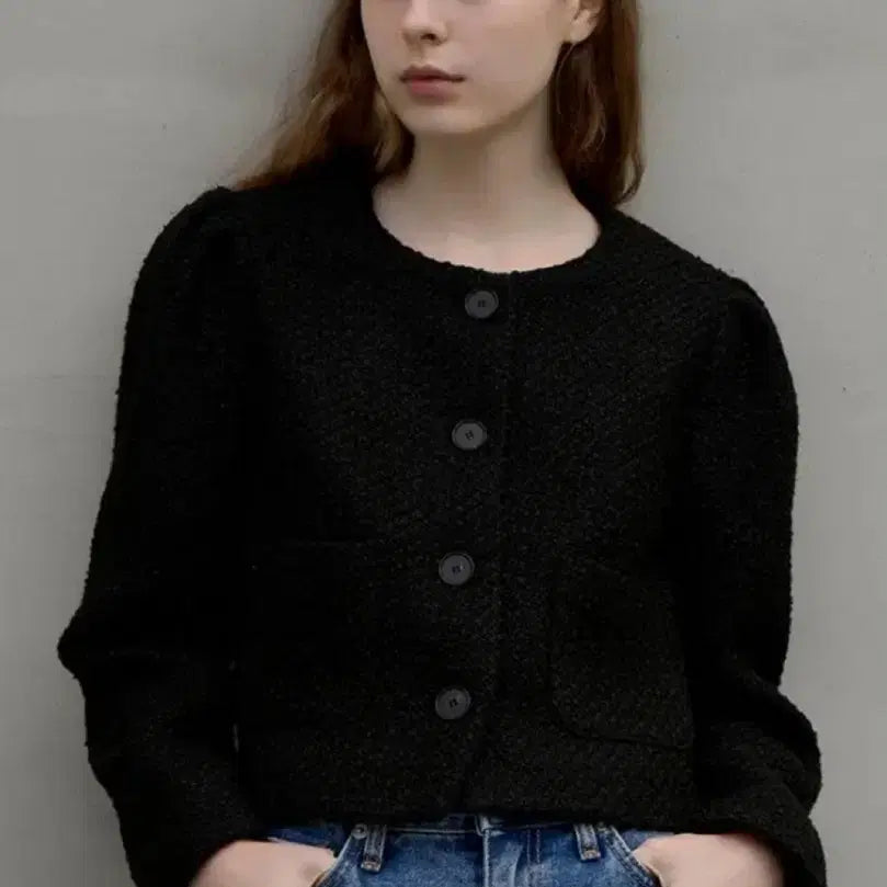 [BUNJANG] Aryn Tweed Puff Sleeve Jacket / 랭5/ ARYN] [에이린] 트위드 퍼프 자켓