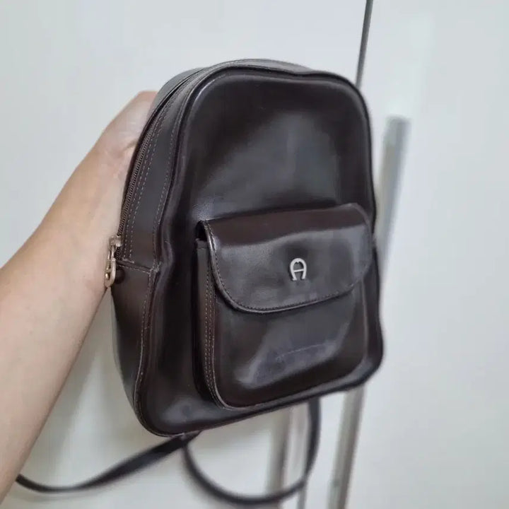 [BUNJANG] Aigner Brown Mini Backpack / 아이그너 브라운미니 백팩