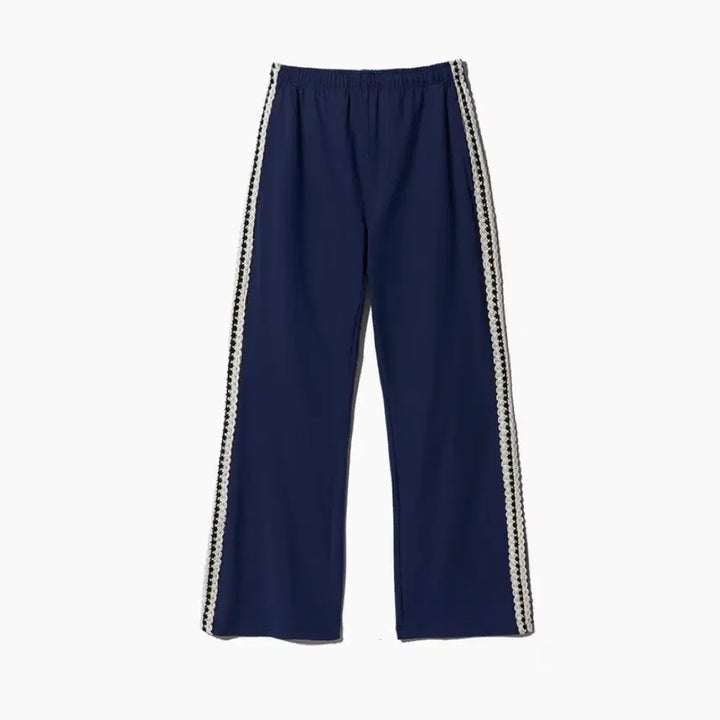 [BUNJANG] poev Lace Trim Track Pants - Navy / poev/ Lace Trim Track Pants - Navy