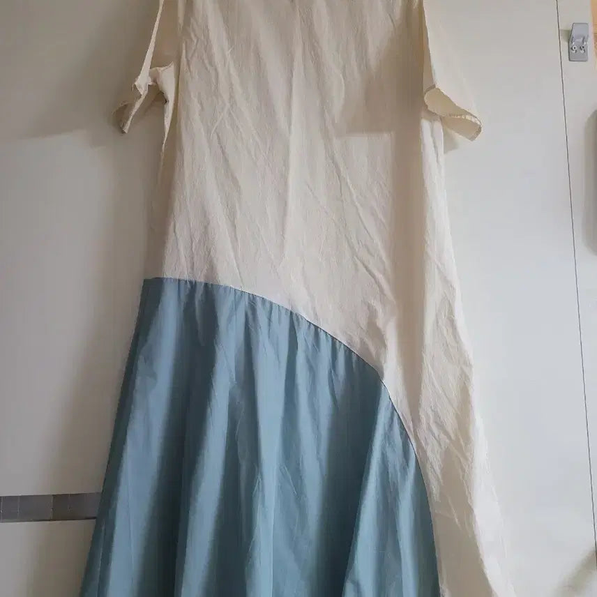 [BUNJANG] Colorblock Tiered Maxi Dress / 팬던 배색 바시락원피스