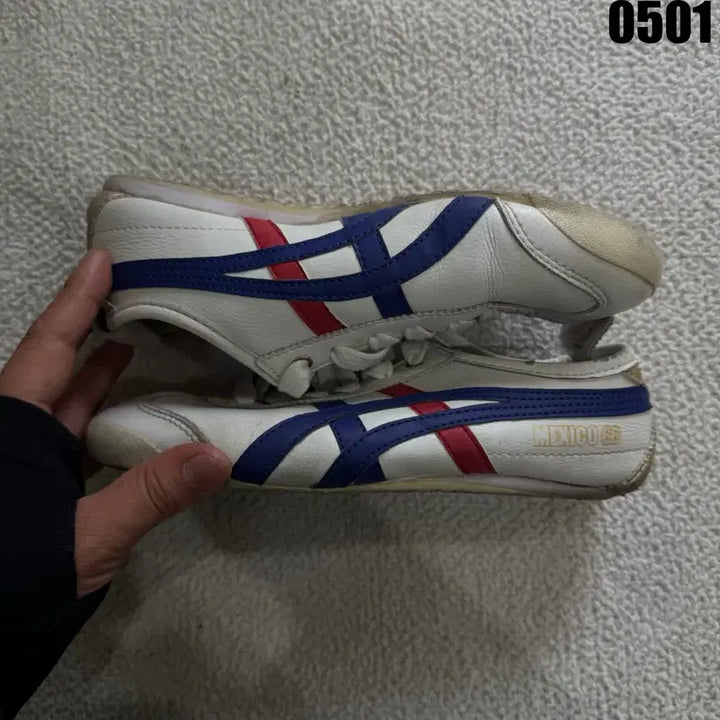 [BUNJANG] Onitsuka Tiger Mexico 66 White/Blue/Red Sneakers (230) / 오니츠카타이거 멕시코66 흰/파/빨 스니커즈 230