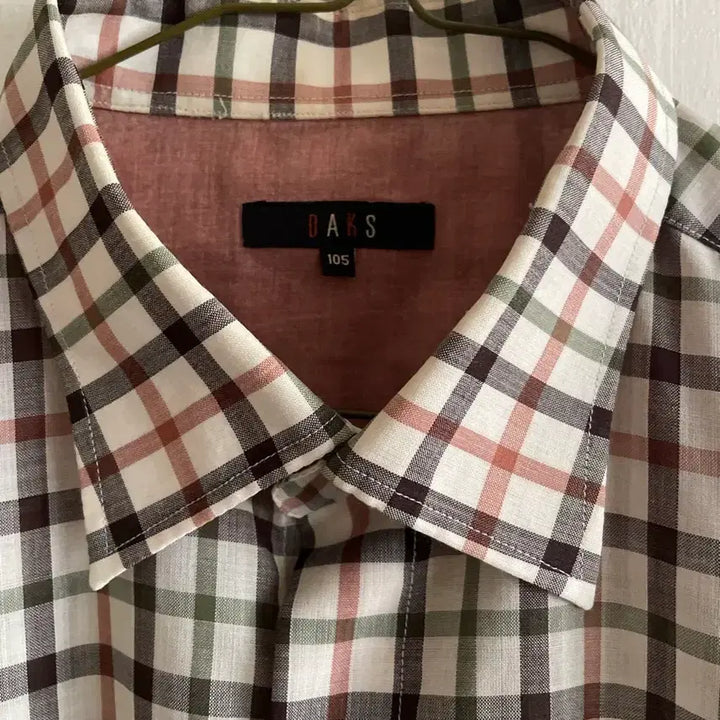 [BUNJANG] Daks Check Casual Slim Fit Short Sleeve Shirt / 닥스체크 썸머 울 반팔셔츠