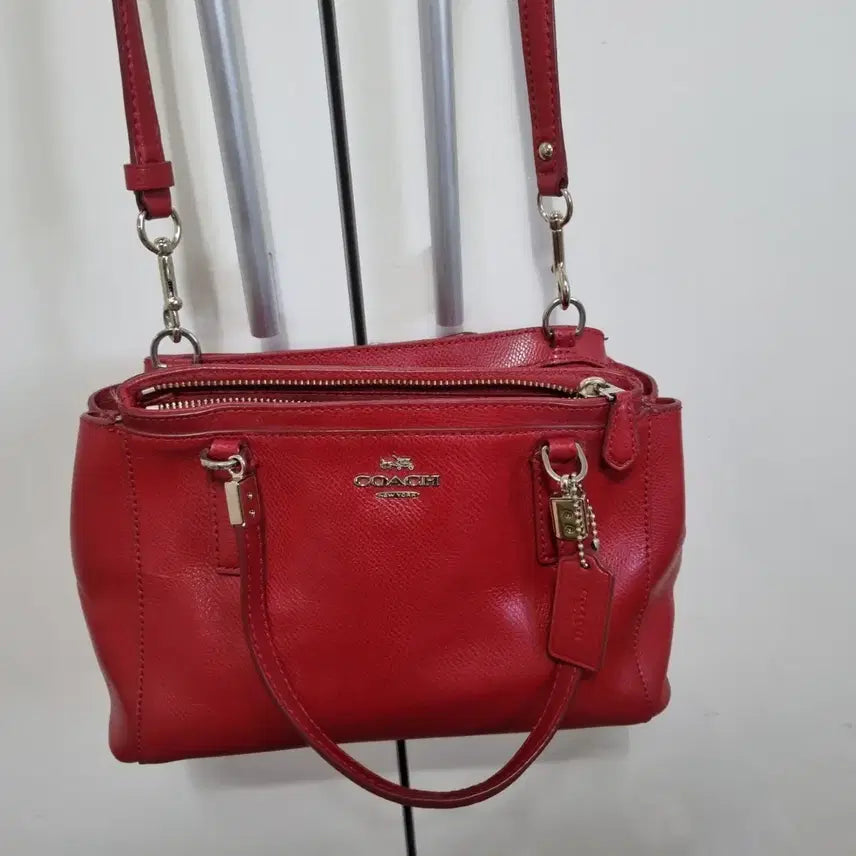 [BUNJANG] Coach Red Leather Tote Bag / Crossbody Bag / 코치 레드 가죽 토트백 겸 크로스백